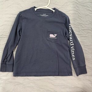 Vineyard Vines Kids Dark Blue Long Sleeve Tee